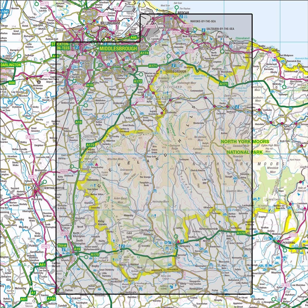 OMN4 image showing the area of the Ordnance Survey 1:25,000 Explorer map OL26 North York Moors - Western area