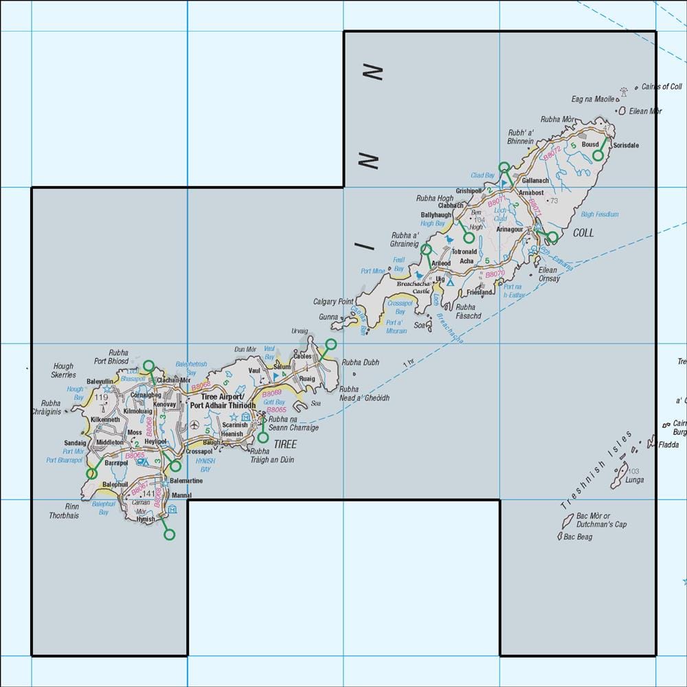 OMN4 image showing the area of the Ordnance Survey 1:50,000 Landranger map 46 Coll & Tiree
