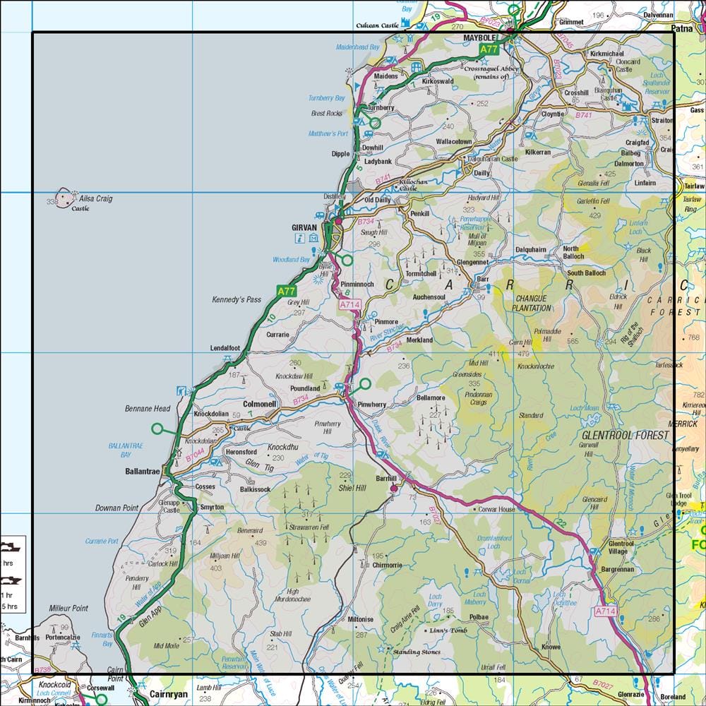 OMN4 image showing the area of the Ordnance Survey 1:50,000 Landranger map 76 Girvan Ballantrae & Barrhill