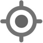 Grey GPS button with an empty centre: GPS off