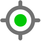 GPS button with a green centre: good position fix