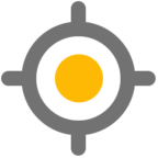 GPS button with an orange centre, which pulses while searching