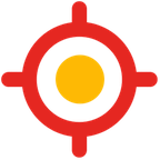 Red recording ring with an orange centre: recording with a limited or unavailable fix