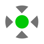Green centre with inward arrows: recentre with a good position fix