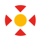 Red recording ring and recentre arrows with an orange centre