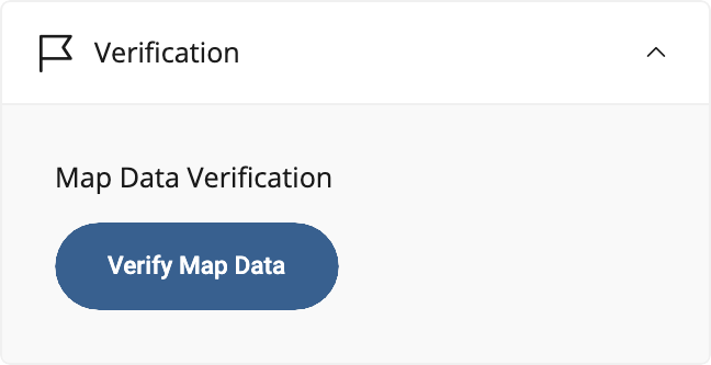 Verification section expanded in Map Management