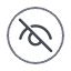 Crossed-out eye in an outline circle
